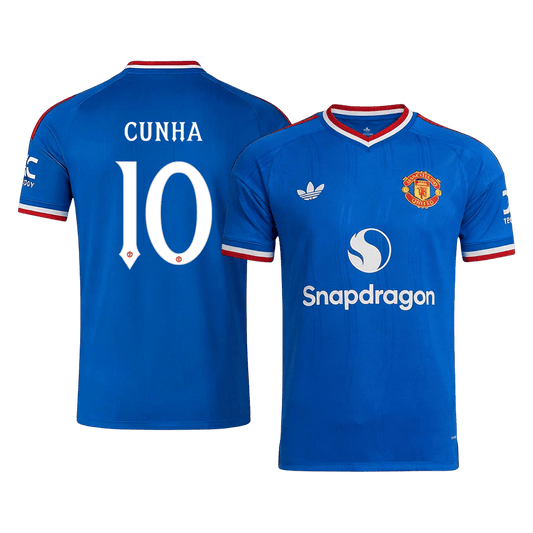Tricouri Fotbal Manchester United CUNHA #10 Deplasare 2026/27 - UCL