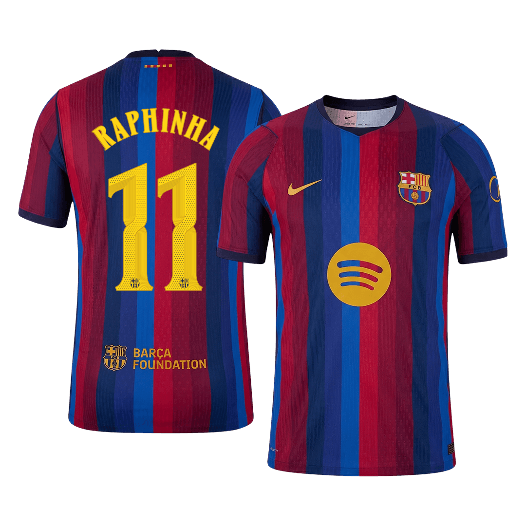 Tricouri Fotbal Barcelona RAPHINHA #11 Acasă 2026/27 Authentic - UCL