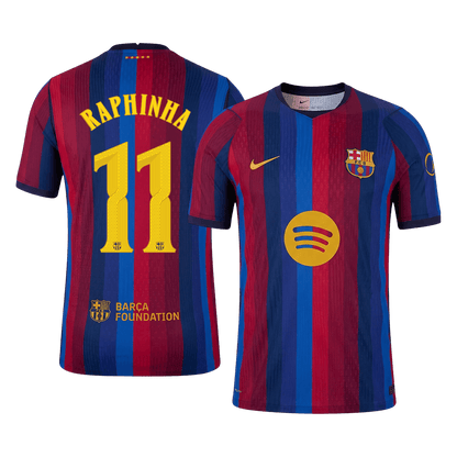 Tricouri Fotbal Barcelona RAPHINHA #11 Acasă 2026/27 Authentic - UCL