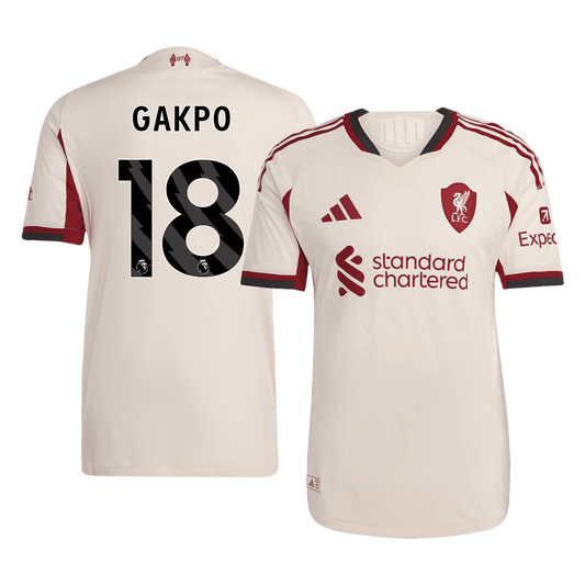 Tricouri Fotbal Liverpool GAKPO #18 Deplasare 2025/26 Authentic